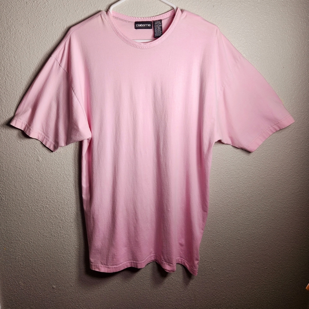 Vintage Liz Claiborne Sz M Pink T-shirt rounded collar VERY SOFT